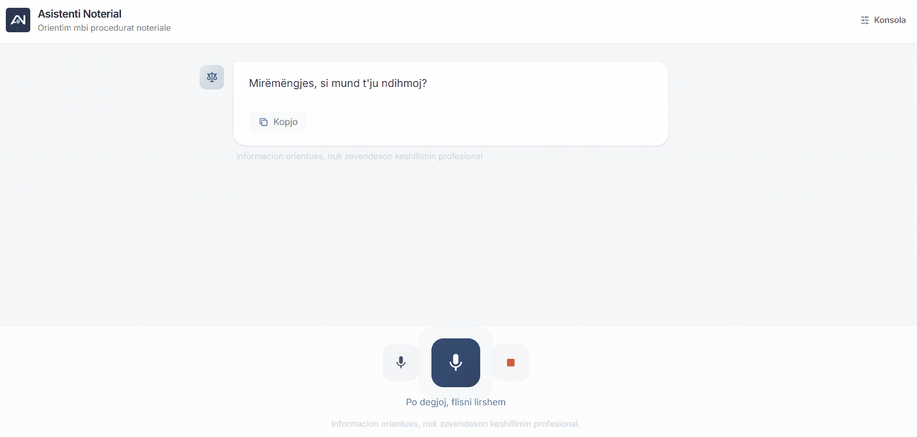 Notary Copilot answering a question with live captions and cited sources